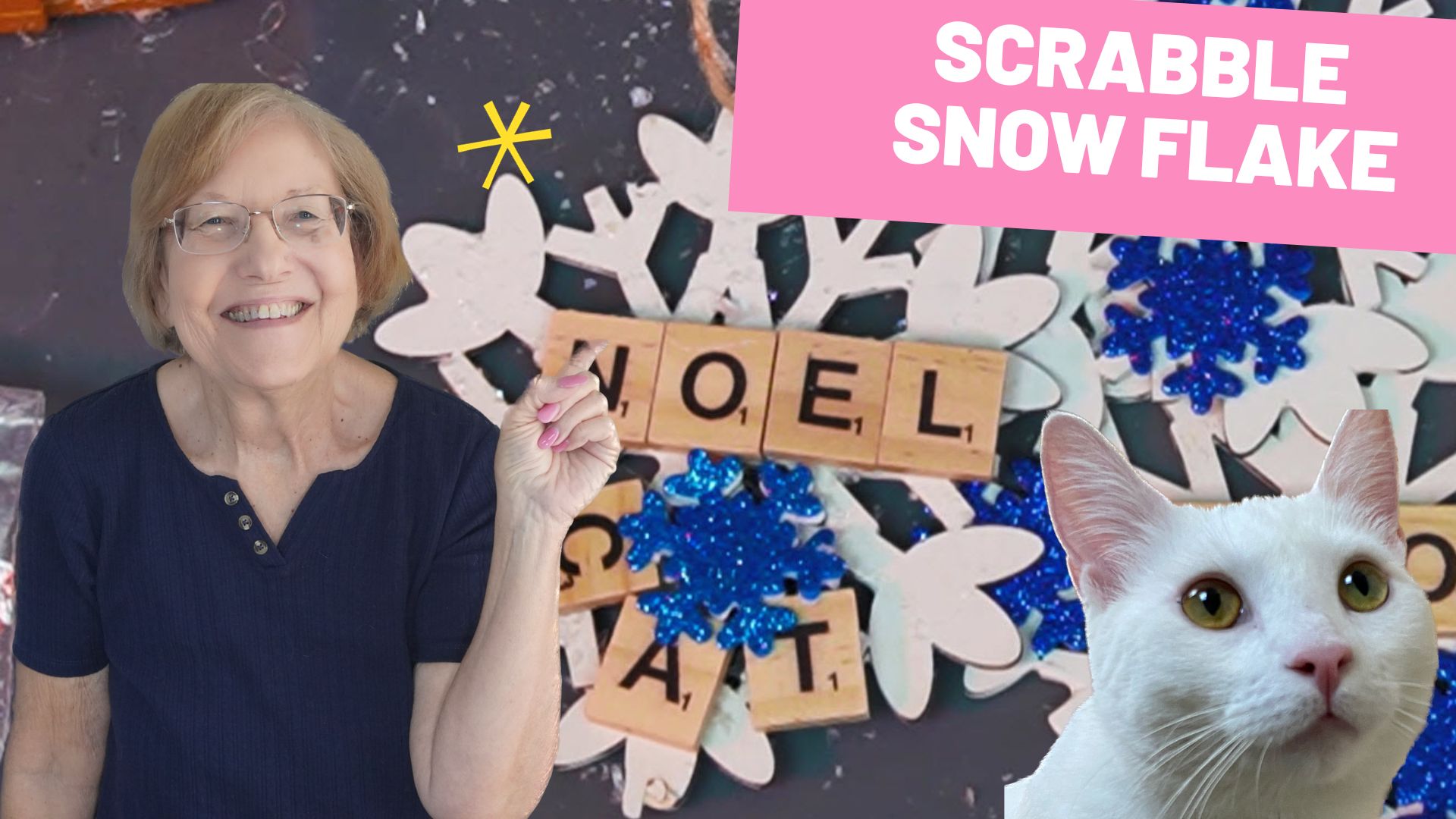 DIY Snowflake Tile Ornaments For Christmas Using Scrabble Letters