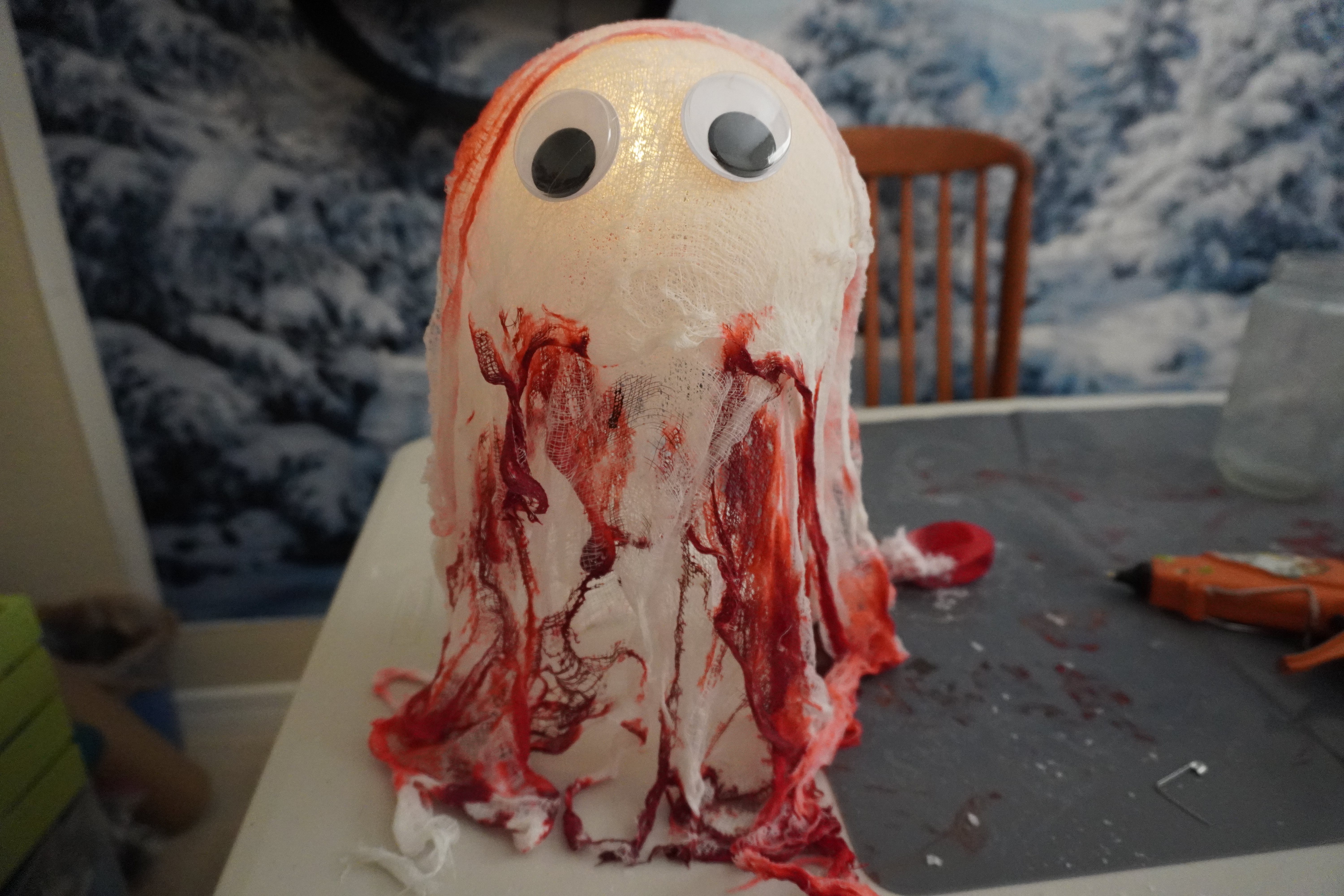 Making a DIY Spooky Ghost with Cheesecloth and Fabric Stiffener