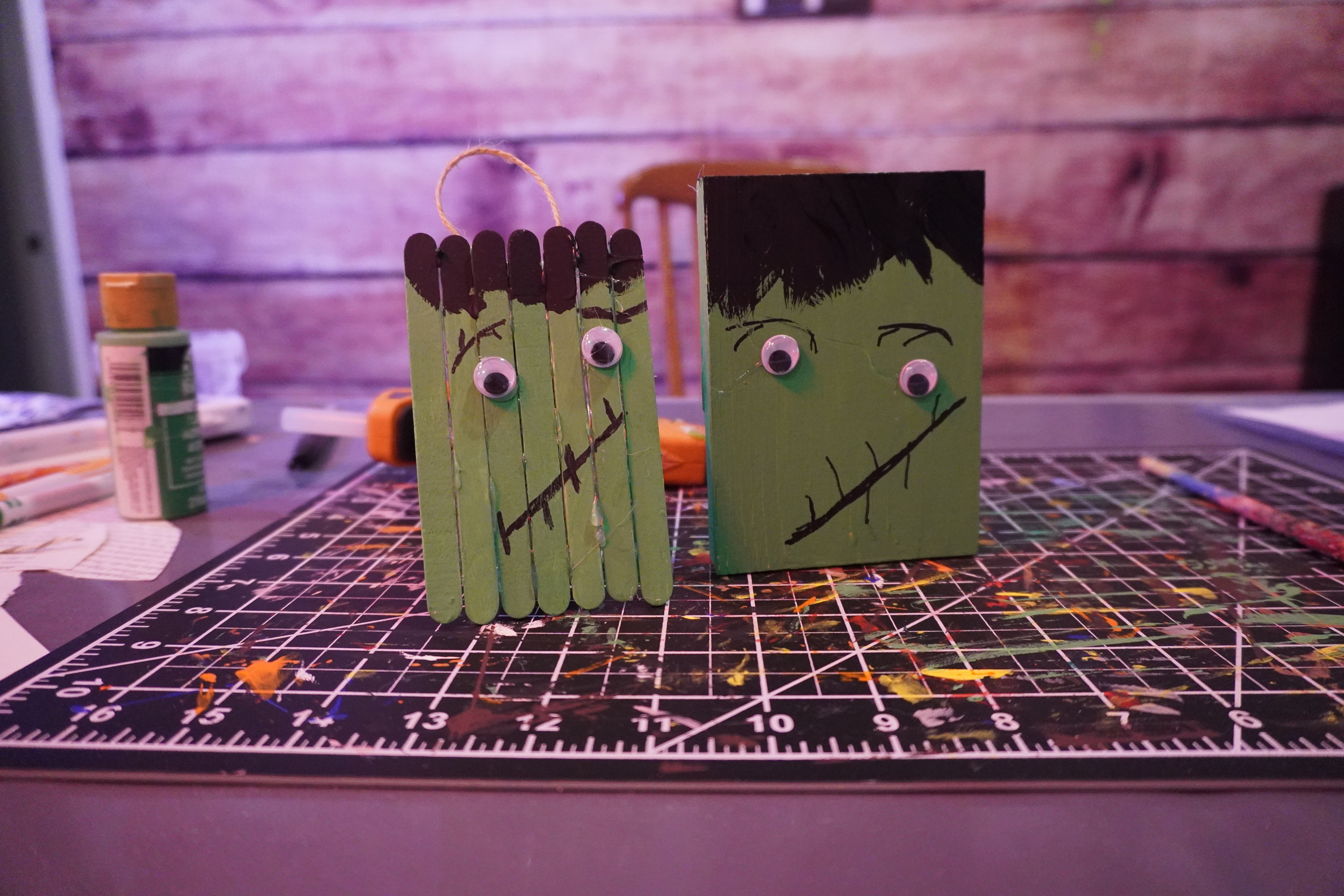 Wood Block Frankenstein Monster Halloween DIY Craft
